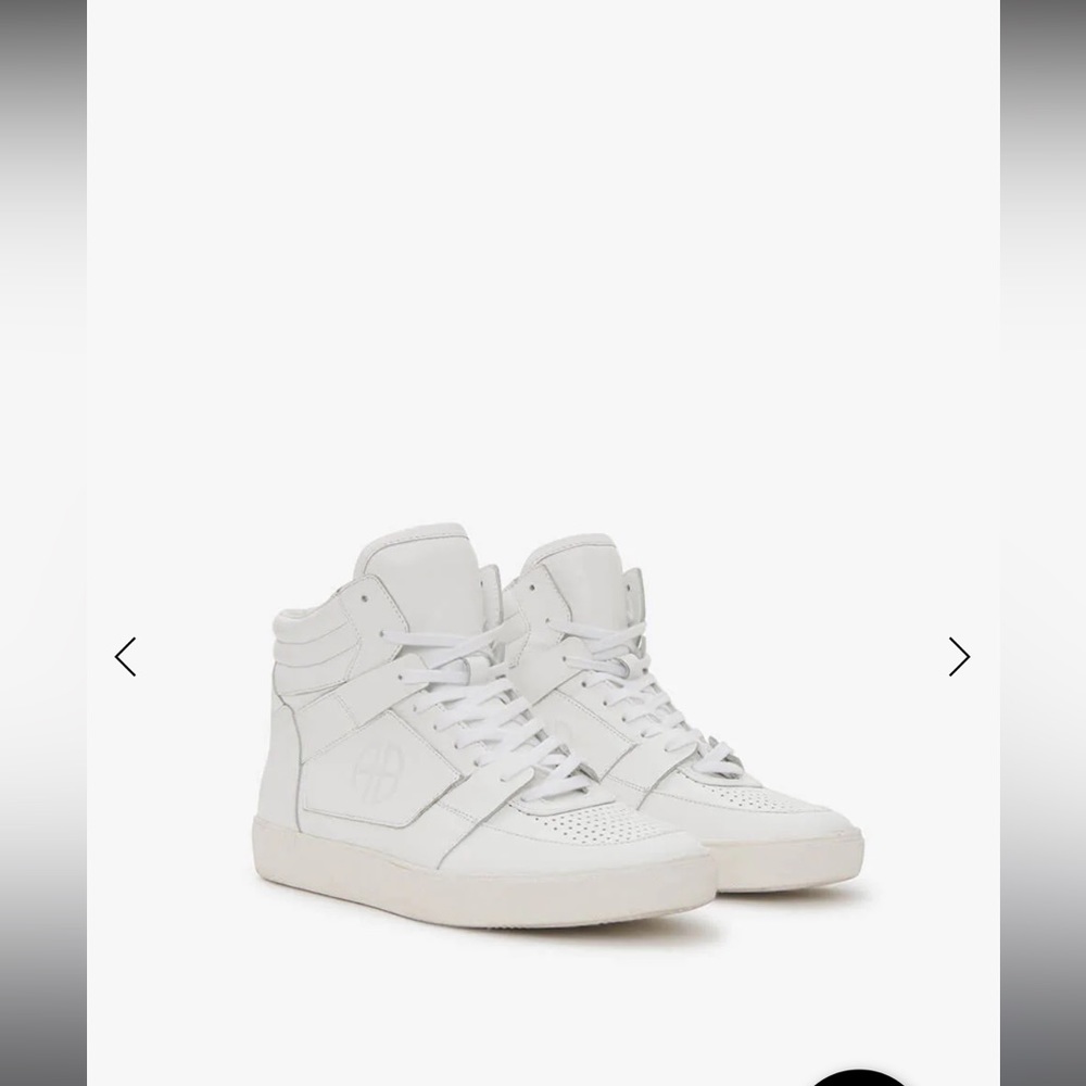 Anine Bing HAYDEN Women's White High-Top Leather Sneakers Sz 9 - Picture 2 of 9